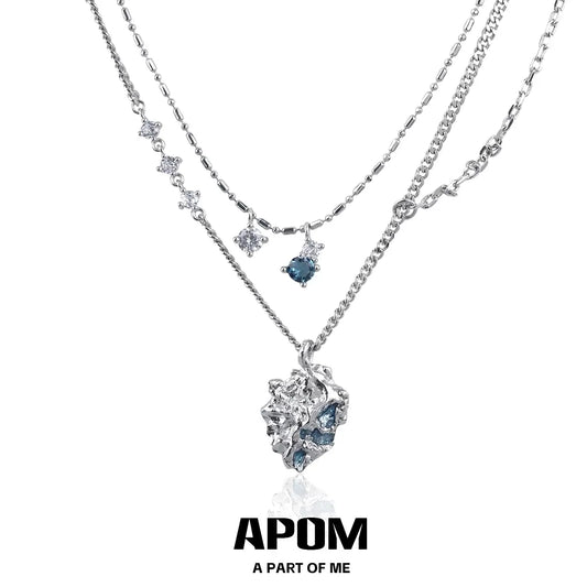 จี้อัญมณีเคลือบแพลตตินัม 18K Ice Field™