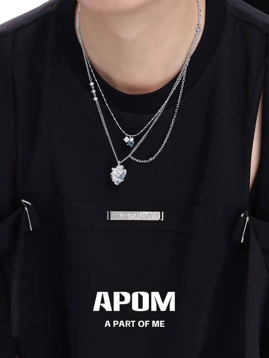 จี้อัญมณีเคลือบแพลตตินัม 18K Ice Field™