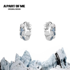 Ice Field 18K Platinum Plating Melting Ice Stud Earrings™