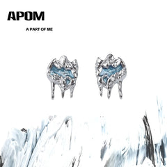 Ice Field S925 18K Platinum Plating Melting Ice Stud Earrings™