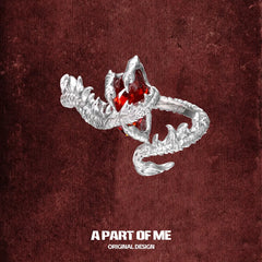 แหวน Loong S925 Sterling Silver Ruby Claw ปรับขนาดได้™