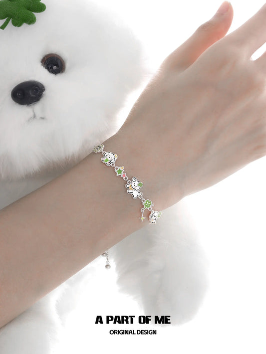 Lucky Clover 18K Platinum Plated Lucky Puppy Bracelet™
