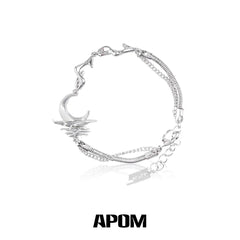 MYTH OF THE MOON กำไลข้อมือเปลือกหอยชุบแพลทินัม 18K ปรับขนาดได้ Bracelets™