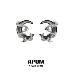 ต่างหูสตั๊ดเปลือกหอยชุบแพลทินัม 18K S925 MYTH OF THE MOON™