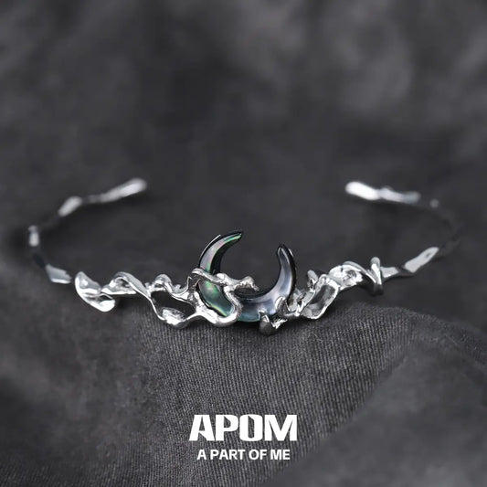 MYTH OF THE MOON กำไลข้อมือเปลือกหอยเงินสเตอร์ลิง S925 ปรับขนาดได้ Bracelets™