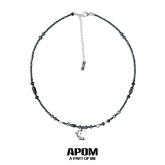 MYTH OF THE MOON สร้อยคอโชคเกอร์เปลือกหอยและหินอเกตเงินสเตอร์ลิง S925™