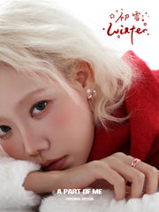 Merry Christmas S925 Platinum-Plated Red Snow Apple Drop Earrings™