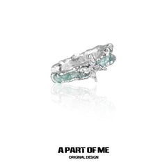 ต่างหูและคลิปหนีบรูปผีเสื้อเคลือบแพลตตินัม 18K จาก Mint Lagoon™