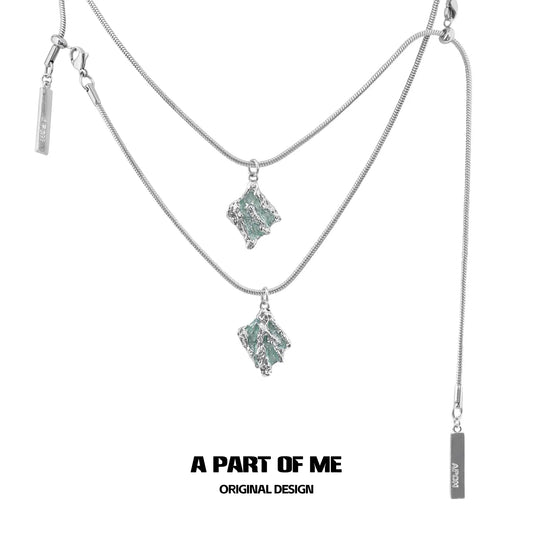 Mint Lagoon 18K Platinum Plating Double-Layer Pendant Necklaces™