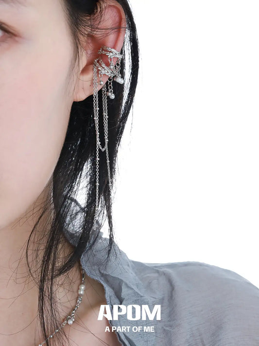 Original 18K Platinum Plated Pearl Tassel Earclips Ear Clips™
