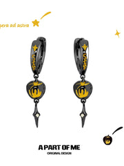 Original Dark Aesthetic Gold Apple 18K Black Gold Plated Starburst Earrings™