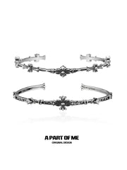 Original Vintage 925 Sterling Silver Adjustable-Opening Iris Bangle Bracelet™