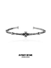 Original Vintage 925 Sterling Silver Adjustable-Opening Iris Bangle Bracelet™