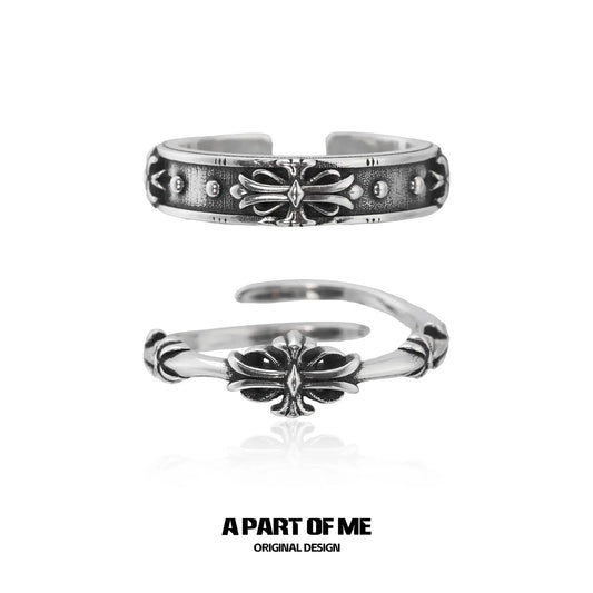 Original Vintage 925 Sterling Silver Iris Flower Adjustable Open Ring™