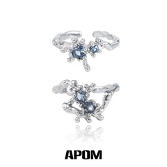 แหวนเงินสเตอร์ลิง S925 ของ Siren's Song ประดับเพทายรูปนางเงือกปรับขนาดได้™