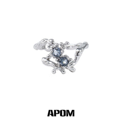 แหวนเงินสเตอร์ลิง S925 ของ Siren's Song ประดับเพทายรูปนางเงือกปรับขนาดได้™