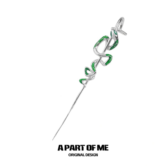 Slytherin House 18k Platinum Plating Basic Snake Ear Hook Needle Piercing Earring™