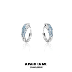 슬리데린 하우스 18k 플래티넘 도금 블랙 스네이크 귀걸이™