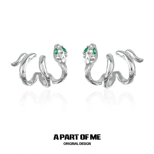 Slytherin House 18k Platinum Plating Twisted Snake Earrings™