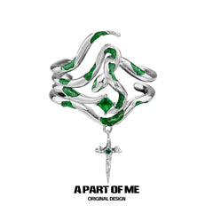 슬리데린 하우스 18k 플래티넘 도금 트위스트 스네이크 펜던트 헤어클립 헤어클립™