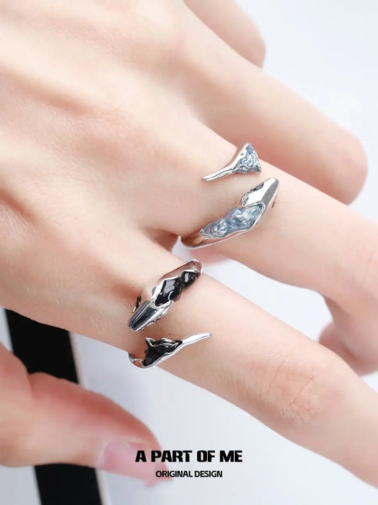 Slytherin House S925 Sterling Silver Basic Ice Snake Resizeable Rings™