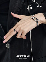 Slytherin House S925 Sterling Silver Basic Ice Snake Resizeable Rings™