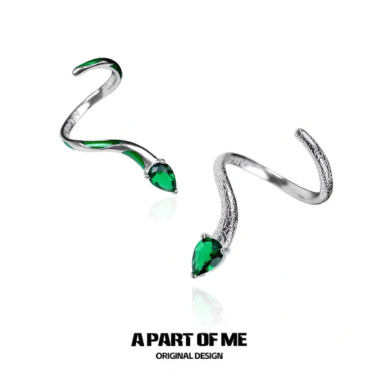 슬리데린 하우스 S925 스털링 실버 기본 뱀 크기 조절 가능 반지™