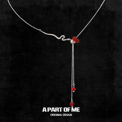 Slytherin House S925 Sterling Silver Red Chalcedony Tiny Snake Chokers Necklaces™