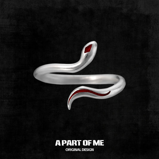 슬리데린 하우스 S925 스털링 실버 레드 타이니 스네이크 사이즈 조절 가능 반지™