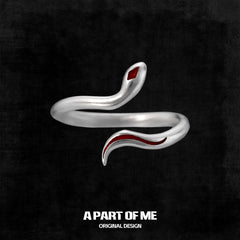 슬리데린 하우스 S925 스털링 실버 레드 타이니 스네이크 사이즈 조절 가능 반지™