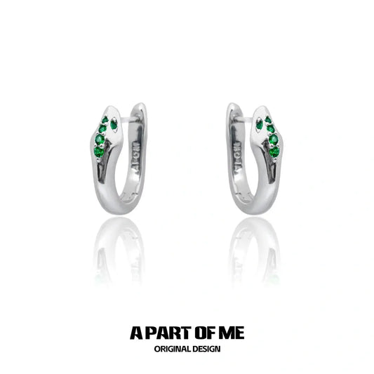 Slytherin House S925 Sterling Silver Tiny Snake Earrings™