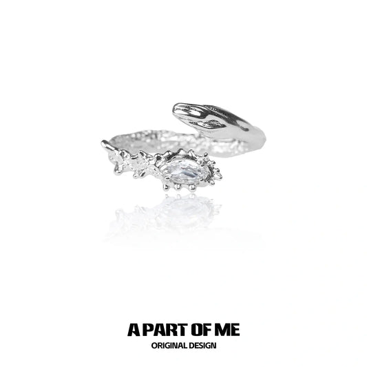 슬리데린 하우스 S925 스털링 실버 지르콘 사이즈 조절 가능 반지™