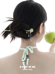 Summer Fruity 18K Platinum Plated Lucky Green Apple Hairpin Hair Stick™