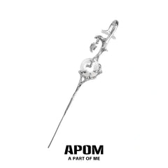 일출부터 달까지 18k 플래티넘 도금 칼세도니 이어후크 니들 피어싱 이어링™