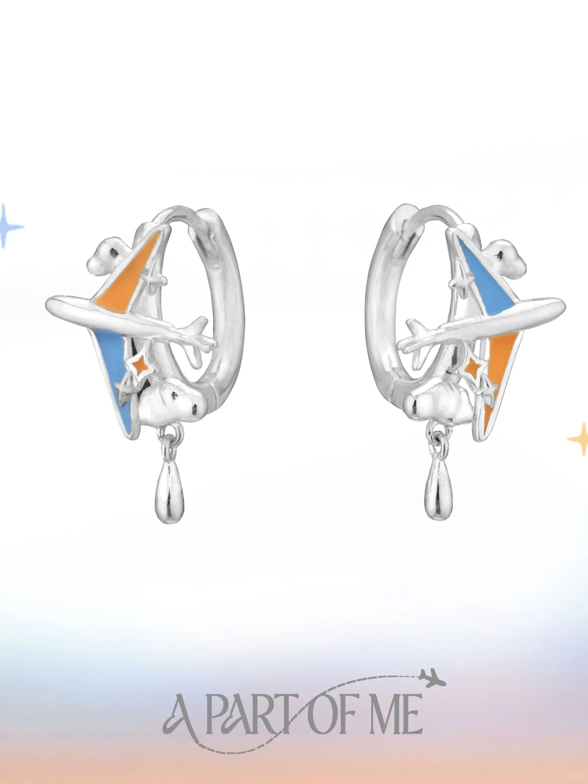 Terminator Route Platinum-plated Airplane Huggie Hoop Earrings ™