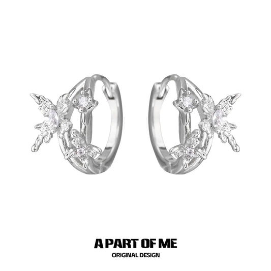Whiterfly 18k Platinum Plating Zircon Butterfly Earrings™