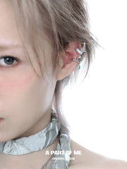 Aqua Fragments 18k Platinum Plating Fishtail Fringe Earclips Ear Clips™