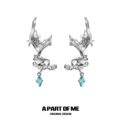 Aqua Fragments 18k Platinum Plating Fishtail Fringe Earclips Ear Clips™