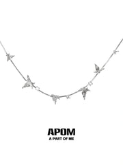Beyond the Cocoon 18K Platinum Plated Multi-Layer Butterfly Pearl Zircon Necklace ™