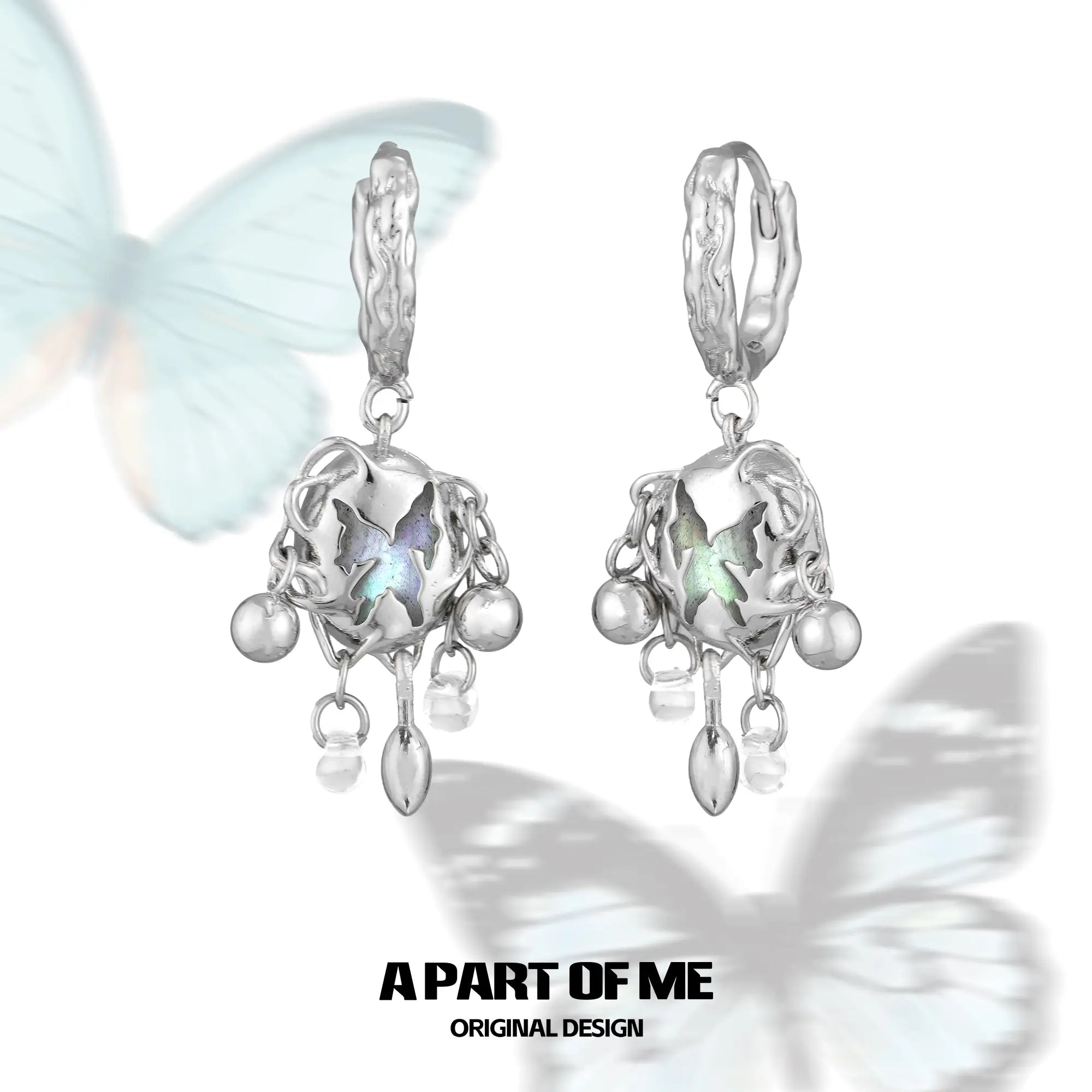 Beyond the Cocoon 18k Platinum Plating Butterfly Earrings™