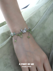 Beyond the Cocoon 18k Platinum Plating Moon Stone Butterfly Bracelets™