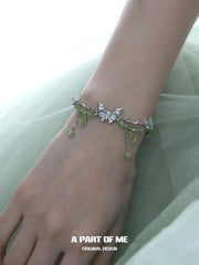 Beyond the Cocoon 18k Platinum Plating Moon Stone Butterfly Bracelets™