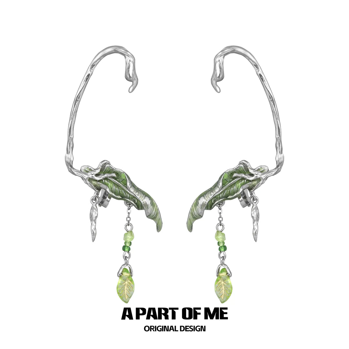 Beyond the Cocoon 18k Platinum Plating Moon Stone Butterfly Ear Hook Ear Clips™
