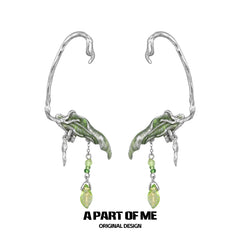 Beyond the Cocoon 18k Platinum Plating Moon Stone Butterfly Ear Hook Ear Clips™