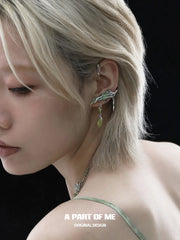 Beyond the Cocoon 18k Platinum Plating Moon Stone Butterfly Ear Hook Ear Clips™