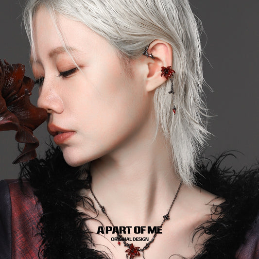 Bloody Datura 18K Platinum Plated Asymmetrical Ear Clips Earclips™
