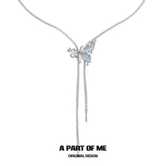 Blue Haze 18k Platinum Plating Snake ＆ Butterfly Necklaces™