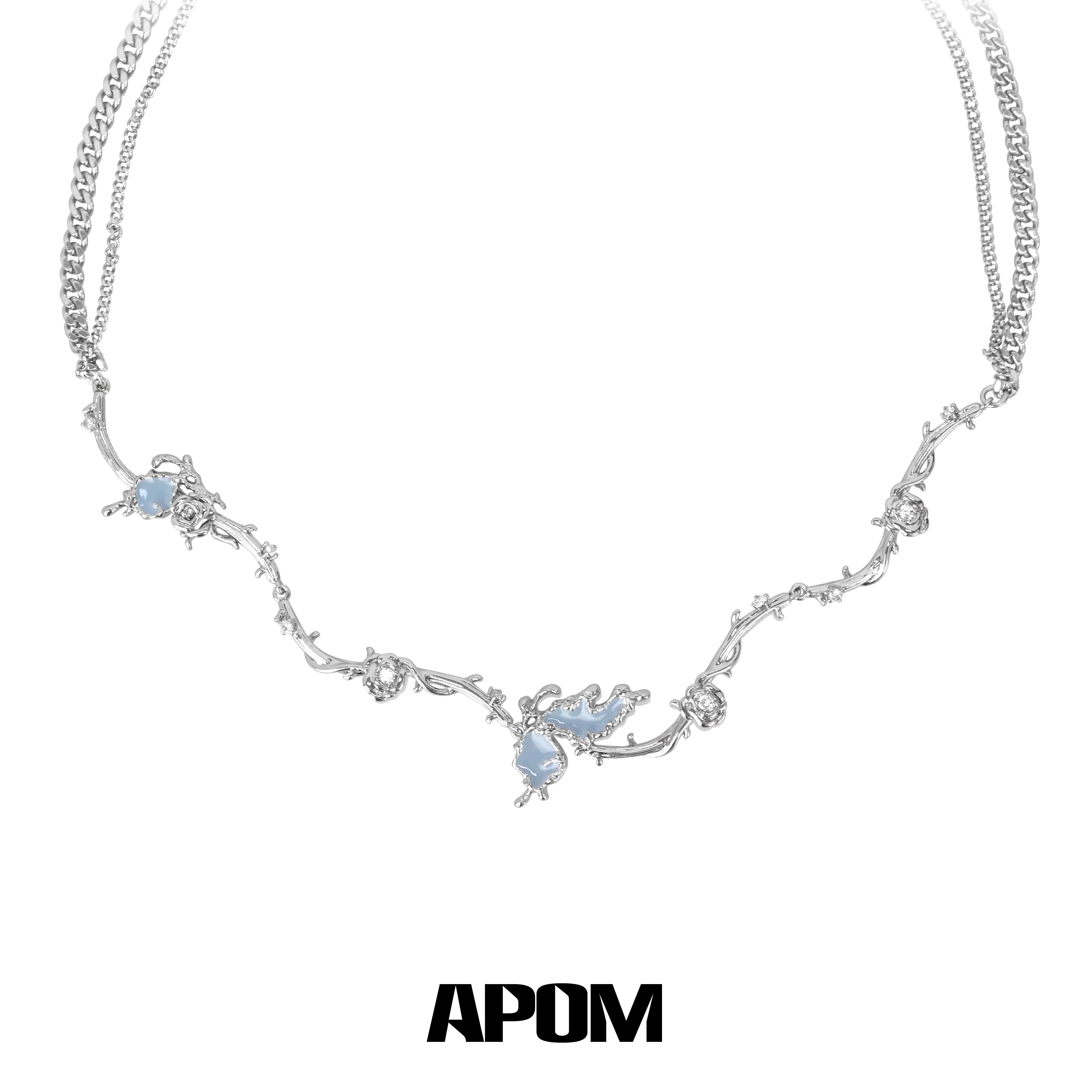 Blue Haze 18k Platinum Plating Zircon Chokers Necklaces™