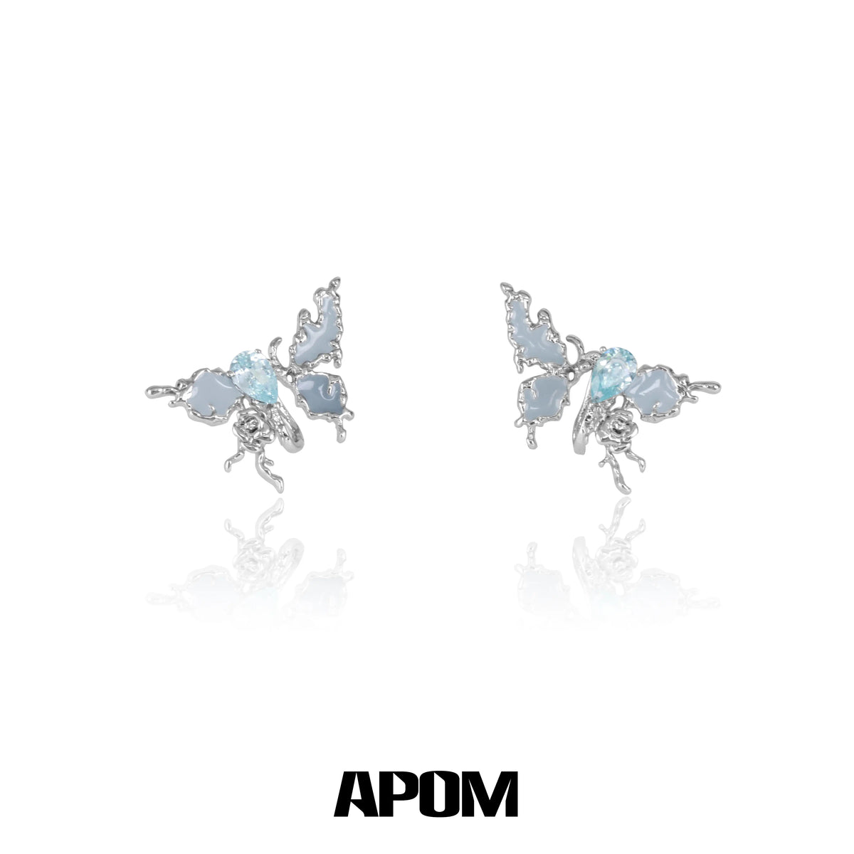 Blue Haze S925 18k Platinum Plating Butterfly Zircon Earrings™