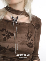 Butterfly Cage 18K Platinum Plating Changeable Butterfly Chokers Necklaces Large™